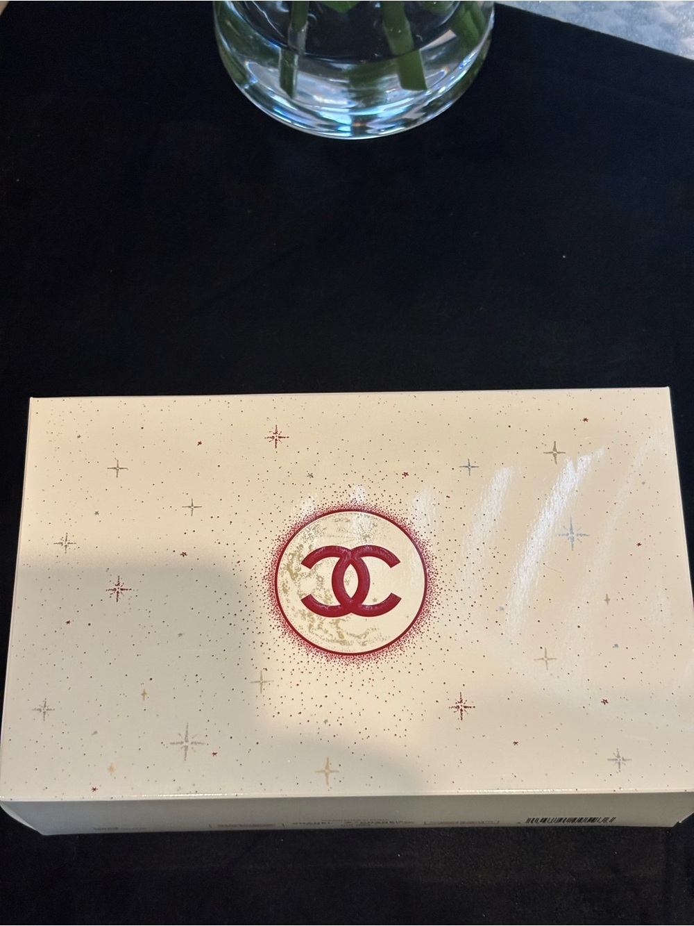 CHANEL Lip & fragrance gift set in tweed cosmetic bag with Chanel zipper pull